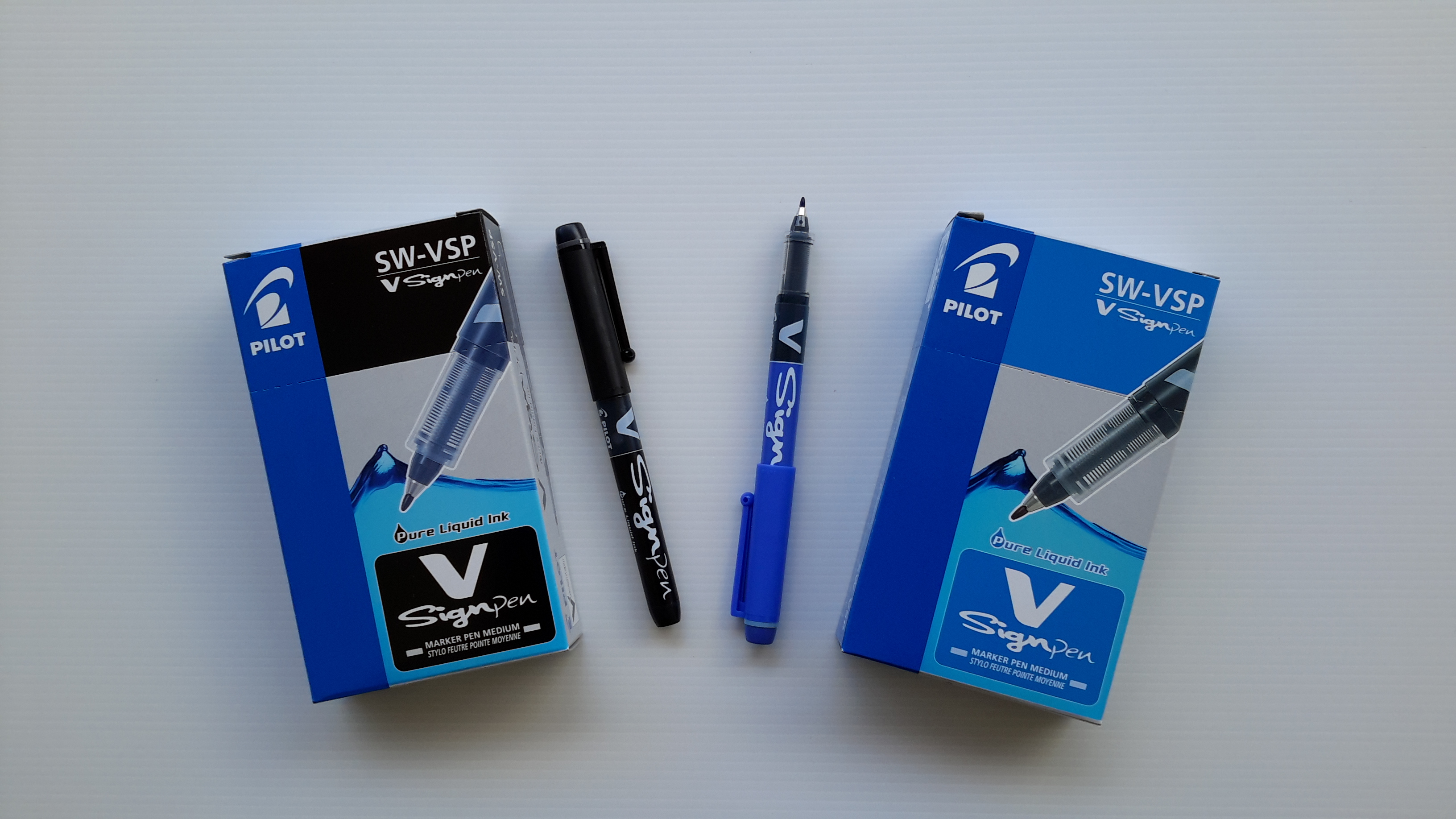 Pilot Black V Sign Pen Liquid Ink Medium 2mm Nib Tip 0.6mm Line Width  V-Sign Fibre Tip Point Marker Graphics SW-VSP (Pack of 3)